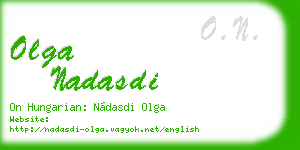 olga nadasdi business card